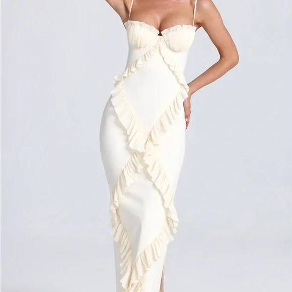 Ivory Ruffle Dress - Picture 2 of 5